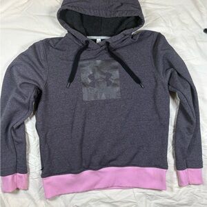 Gray and Pink Under Armour Hoodie with Logo